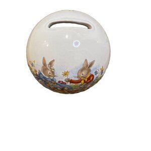 Vintage Bunnykins Round money box (piggy bank)  1936 Royal Doulton